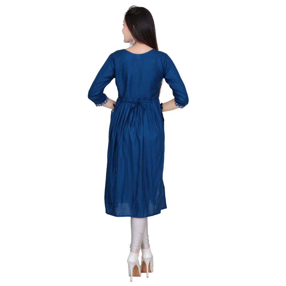 Rajkamal Dresses Women’s Green Embroidered Cotton Kurti – Stylish Ethnic Wear for Festive & Casual Look