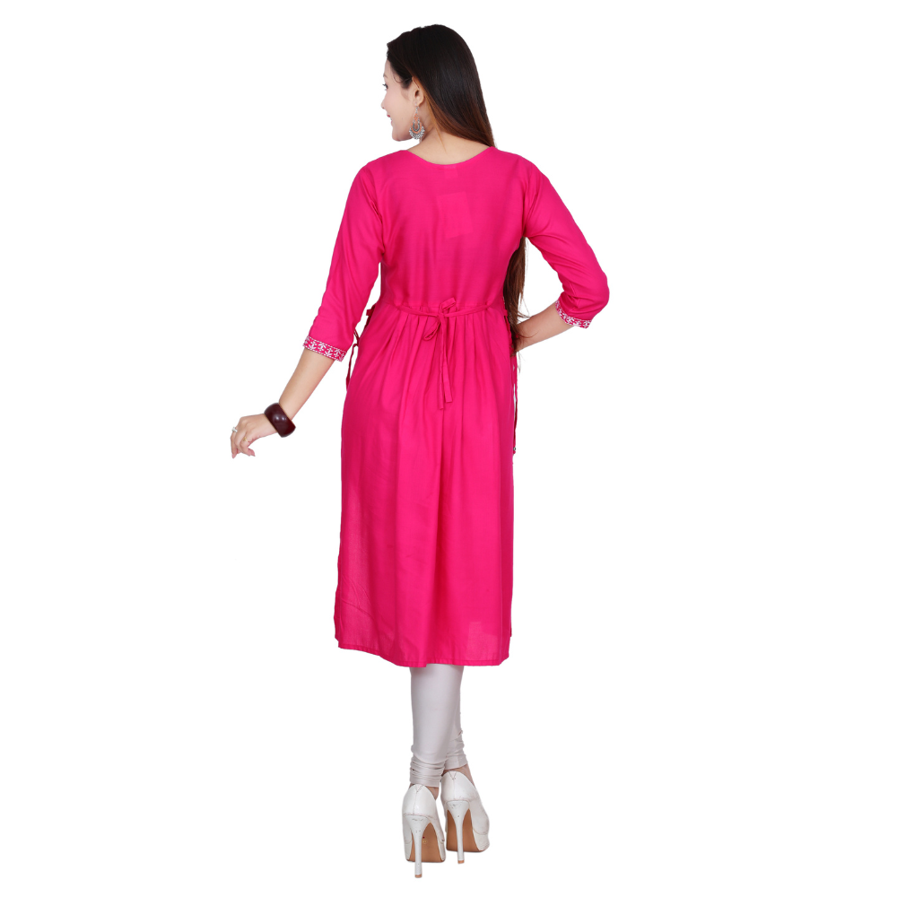 Rajkamal Dresses Women’s Rani Embroidered Cotton Kurti – Stylish Ethnic Wear for Festive & Casual Look